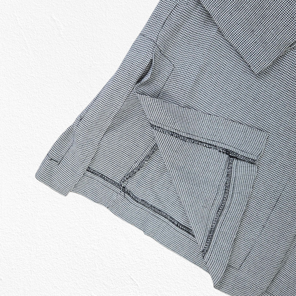 1980s Vintage Black Mini Houndstooth Longline USA Made Blazer Jacket Size Medium - Picture 4 of 9